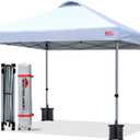 MASTERCANOPY Durable Pop-up Canopy Tent with Roller Bag (10x10, White)