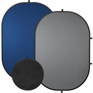 SEDGEWIN Blue Gray Pop up Backdrop 3x5ft/1x1.5m, Self-Tape Photography Backdrops with Carry Bag Collapsible Portable Background for Auditions Photoshoot TikTok YouTube Video Live Streaming