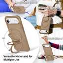 Designed for iPhone 17 Air Case with Magnetic Stand [Military Drop Protection][Compatible with Magnet] Shockproof 17 Air Phone Case with Ring Holder, Khaki