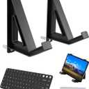 Universal Wall Mount Storage Organizer for Keyboard/Laptop/Tablet, Wall Display Rack Holder for Electronics, Compatible with Wall Hangers for Pictures/Paintings/Frames/Books (Black)
