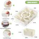 Snackle Box Container with Sealed Lid Portable BPA-Free Snack Box with Foldable Handle, Divided Serving Tray for Fruit, Candy, Nuts & Veggies Perfect for Travel, Picnic, Beach & Party 11.8" x 8.8"