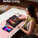 YSAGi Leather Desk Protector, Office Mat, Large Mouse Mat, Non-Slip PU Leather Blotter, Laptop Desk Pad, Waterproof Writing Pad for Office and Home (Light Pink, 31.5" x 15.8")