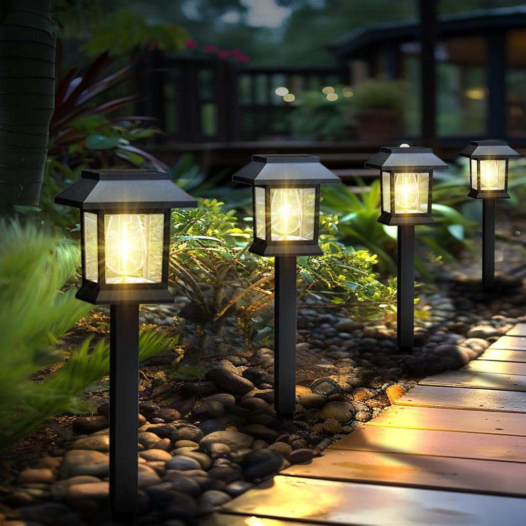 Solar Lights Outdoor, 12 Pack Waterproof Auto On/Off Solar Pathway Lights for Your Garden, Landscape, Path, Yard, Patio, Driveway, Walkway Decor