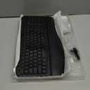 Hamile Wireless Keyboard and Mouse Combo : Ergonomic Wave Keys for Natural Typing, Full Size Keyboards with Wrist Rest, Quiet Backlit Mice,Phone Holder, 2.4G Set for Computer/Laptop/Mac/Windows, Black