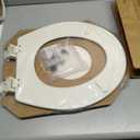 Bemis 500EC Durable Wood Toilet Seat with Easy Clean Hinges, Made in USA, Round, Biscuit