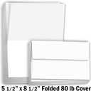 Hamilco White Cardstock Paper, Folded Cards with Envelopes 5.5" x 8.5", 80 lb Cover, Blank Greeting & Invitation Cards, 100 Pack