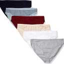 Amazon Essentials Women's Cotton High Leg Breathable Brief Underwear, Multipacks