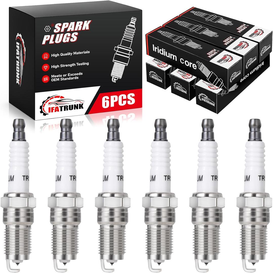 Iridium Spark Plugs 6 Pack Compatible with Ford F150 Mustang Explorer Ranger E150 E250 Thunderbird Taurus, Mercury Mountaineer, Land Rover LR3, Lincoln Continental, Mazda B4000, Replaces 7316 TR551IX