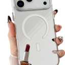 Mirror Magnetic Case for iPhone 17 Pro [Compatible with MagSafe] Cute Glass Glossy Mirror Back Case for Women Girls Makeup Cover with Clear Soft TPU Bumper Slim Frame Phone Case 6.3 inch