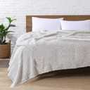 Ultra Soft Fleece Sherpa Blanket King Size, Lightweight Cozy Pattern Reversible Bed Blanket for All Season,2 Tones Ombre Light Brown,104x90