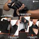 SIMARI Breathable Workout Gloves for Men Women, Padded Weight Lifting Gloves with Wrist Wraps Support, Full Palm Protection, Grip for Gym Training, Fitness, Weightlifting, Exercise Fingerless Black (Medium, 1a-Ashy Black)
