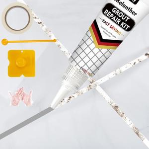 Grout Filler Tube | 2 Pack Light Grey Tile Grout Paint for Bathroom Shower Floor, Fast Drying Grout Repair Kit Refresh Filler Tube, Grout Sealer Restore and Grout Line Grout Pen (Grey)