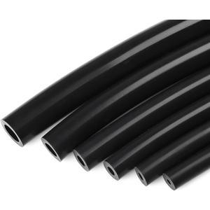 Ucreative Silicone Vacuum Hose Kit 6PCS 5FT Tubing (1/8" to 3/8") High Performance Automotive Replacement (Black)