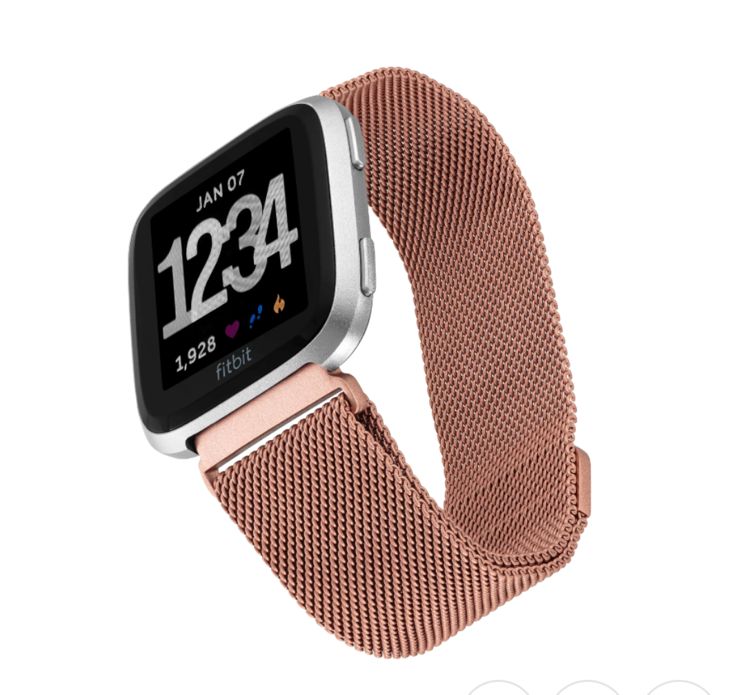 WITHit Mesh Band for Fitbit Versa, Rose Gold