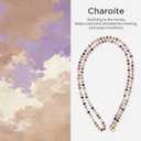 POSADINA Natural Stone Phone Lanyard, Crystal Beaded Crossbody Strap for Women, Hands-Free Anti-Loss Chain with Tether Tab