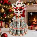Christmas Money Holder - Unique Surprise Creative Ways to Give Cash Gifts, Xmas Money Tree (Cake Stand Shape) & Whimsical Money Tree for Him Her Kids, Red