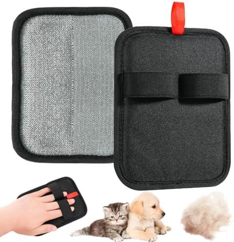 Pet Hair Remover Glove for Cats & Dogs – Reusable Electrostatic Pet Hair Removal Tool for Bed Sheets, Blankets, Clothes, Sofa, Carpet, Car Seat, Multi-Functional Grooming Glove, Black, 5.1x6.7 1 Pack