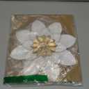 Metal Flower Wall Art Decor, 9.5 Rustic Modern Floral Sculpture, Distressed Iron Wall Hanging Home Decoration Accent Artworks for Indoor Kitchen Bedroom Living Room Office Outdoor Garden Patio (32B-White Gold)