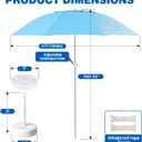 Boat Umbrella with Table, Portable Boat Shade with Sand Fill Base, UPF 50+ Pontoon Canopy for Fishing Boats, Ski Boats & Cruisers, Boat Seat Umbrella with 4 Cup Holders for Pool Deck Patio