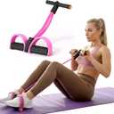 Pedal Resistance Band with Handle, 6 Tube Multifunction Foot Pedal Resistance Band, Arm & Waist Training Tummy Trimmer Ab Workout Equipment for Home Gym Men Women