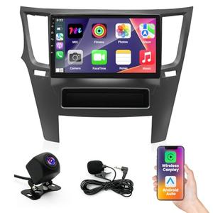 4+64G Android 14 Car Stereo Radio for Subaru Legacy Outback 2010-2014 with Wireless CarPlay&Android Auto, 9" IPS HD Touch Screen Radio with WiFi/GPS/Bluetooth/FM/Backup Camera/SWC/Mic
