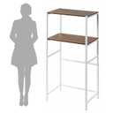 Colingmill 2 Tier White Mini Fridge Stand with Storage for Dorm, Over Mini Fridge Multipurpose Storage Shelf Rack Standing Organizer for College Rooms Kitchen Pantry, Home, and Offices, Coffee