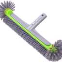 Sepetrel Pool Brush Head for Cleaning Walls,Heavy Duty Inground / Above Ground Swimming Pool Round Scrub Brushes with Premium Strong Bristle & Reinforced Aluminium Back,Grey