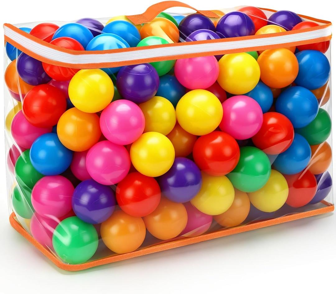 Vanland Ball Pit Balls for Baby and Toddler Phthalate Free BPA Free Crush Proof Plastic - Multicolored Pit Balls in Reusable Play Toys for Kids with Storage Bag, 400 Balls