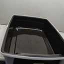 IRIS USA Cat Litter Box XX-Large Open Top with High Sided Walls Tall Scatter Shield Scoop Included Easy Clean Plastic Pan for Big Cats Kittens Multi-Cat Households 30"L x 20"W x 14"H Black
