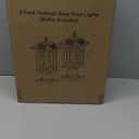 Solar Post Lights 2 Packs, Waterproof Post Lantern with Pier Mount Base, Aluminum Post Lamp Warm White Bulb Included for Yard Garden Pillar Pole Pathway (Black)