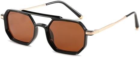 FEISEDY Vintage 70s Square Aviator Sunglasses Polarized Women Men Metal Design UV400 Sun Glasses B0137