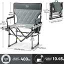 Timber Ridge Aluminum Camping Directors Chair with Side Table Pocket, Portable Folding Chair, Heavy Duty Lawn Chair for Fishing Trip Picnic Concert Outdoor 400lbs, Grey