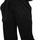 Jumpsuits For Women Elegant V Neck Long Sleeve Sexy Stand Collar Button Down Straight Long Pants Business Rompers With Pockets Waistband 3XL