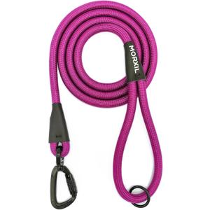 Rope Dog Leash, 4 ft Heavy Duty Dog Leash with Aviation Aluminum Auto Locking Carabiner, Strong Nylon Pet Lead for Small, Medium, Large Dogs (Rose Red, 4FT) (4 Foot Single Handle)