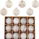 Vintage Christmas Ornaments Ball Set, 12 PCS Shatterproof Antique Traditional Christmas Tree Ornaments for Indoor Xmas Holiday Home Decor (Gold)