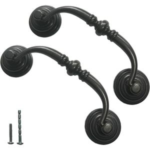 4 PCS Oil-Rubbed Bronze Metal Drop Bail Pulls, 4-1/4" Center to Center, Vintage Shabby Chic Drawer Handles for Dressers, Cupboards, Wardrobes, and Kitchen Cabinets