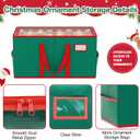 Christmas Ornament Storage Box with Adjustable Dividers Green Ornament Storage Container with 8 Tray 128 Individual Compartments Large Christmas Ornament Storage for Christmas Decorations