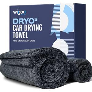 Wigoo Premium Microfiber Car Drying Towel 1300 GSM, 36" x 24" [Ultra-Absorbent, Streak-Free] Dual-Sided Edgeless Cleaning Towels with Twisted Loop, for Auto Detailing, Cars, SUV, Truck (2 Sizes)