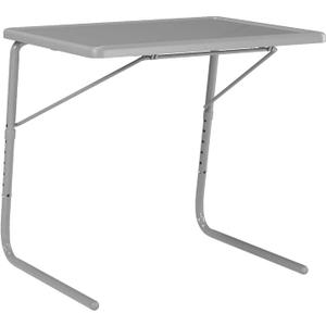 Table-Mate XL TV Tray Table - Folding Couch Tables Trays for Eating Snack Food, Stowaway Laptop Stand, Portable Bed Dinner Tray - Adjustable TV Table with 4 Set Angles, Silver