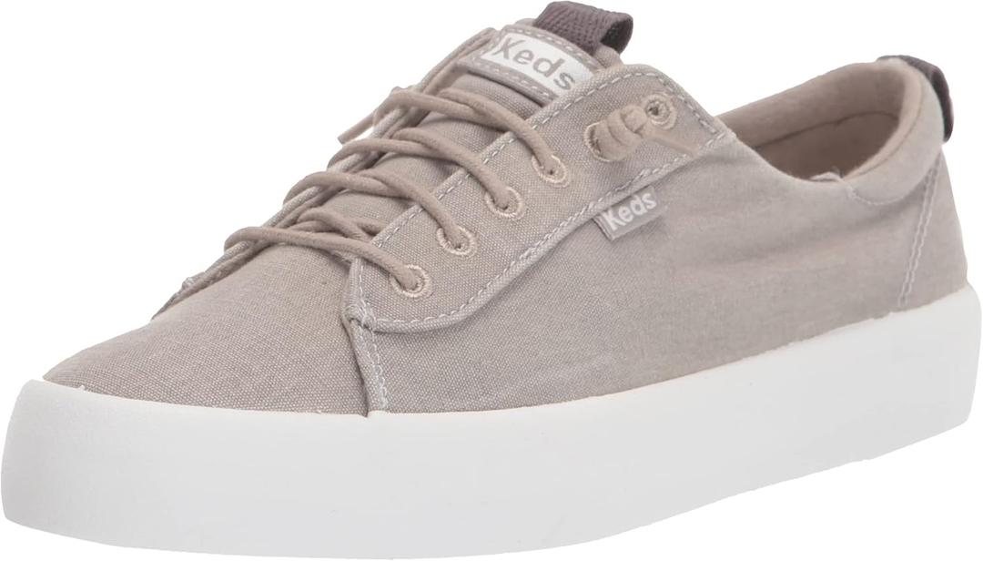 Keds Women's Kickback Canvas Slip on Sneaker (10, Grey)