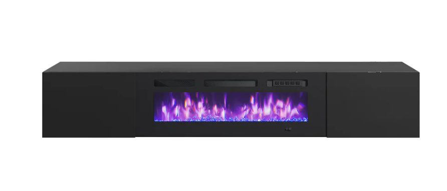 70" Floating Wall Mounted Fireplace TV Stand with Storage