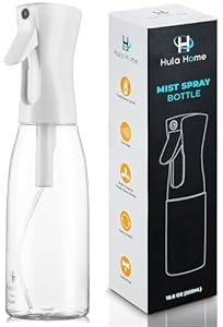 Hula Home Spray Bottle for Hair (20oz/ 590ml) - Powered by Flairosol® Spray Technology - Continuous Ultra Fine Mist Sprayer – For Hairstyling, Cleaning, Salons, Plants, Essential Oil & More - White 