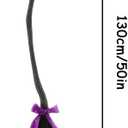 Muspeczenith Women Halloween Witch Broom with Ribbons Party Favor Photo Booth Accessories Halloween Decorations (Black, 50 Inch)