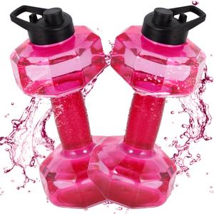 YOTAN Water Dumbbells Set, 2 PCS Water Weights for Pool Exercise, Pool Weights for Water Exercise Resistance, Aquatic Exercise Equipment for Aqua Therapy, Pool Fitness, Weight Loss (ROSE RED)