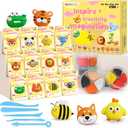 Air Dry Clay Kit for Kids, Modeling Magic Clay for Kids, Ultra Light & Soft, 12 Boxes DIY Animals Model with Step by Step Tutorial and 5 Sculpting Tools, Creative Art Crafts Toys Gifts for Girls Boys