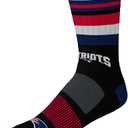 For Bare Feet Mens NFL New England Patriots Black Rave Crew Sock Large