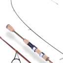 LITTMA Trout&PANFISH Ultralight Fishing Rod 2 PCS – Trout, Crappie, Panfish Micro Spinning Rods – Brown Carbon Fiber Blank, Cork Handle – for Beginners – 5’6”/6’/6’6”/7’