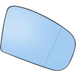 Motoforti Right Passenger Side Heated Mirror Glass Replacement,for Mercedes-Benz CL500 2000-2003,Real Glass,With Backing Plate,Blue Glass