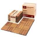 Acacia Interlocking Deck Tiles, 9 PCS Wood Flooring, 12 Slats, Honey Oak