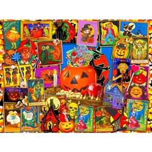 Halloween Puzzles for Adults 1000 Pieces, Horror Spooky Scary Ghost Skeleton Featuring, Witchy Pumpkin Artwork Puzzle, Holiday Party Gifts Puzzles